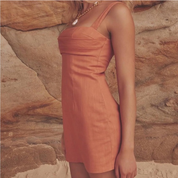 New! Rumer Allora Mini Linen Dress - Picture 1 of 7